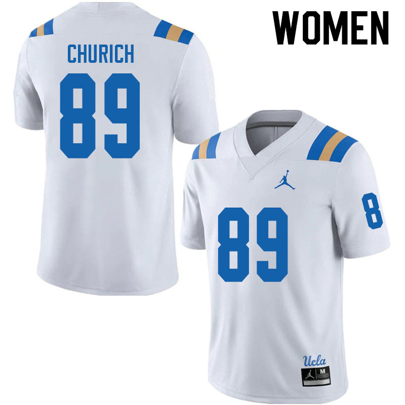 Jordan Brand Women #89 Michael Churich UCLA Bruins College Football Jerseys Sale-White